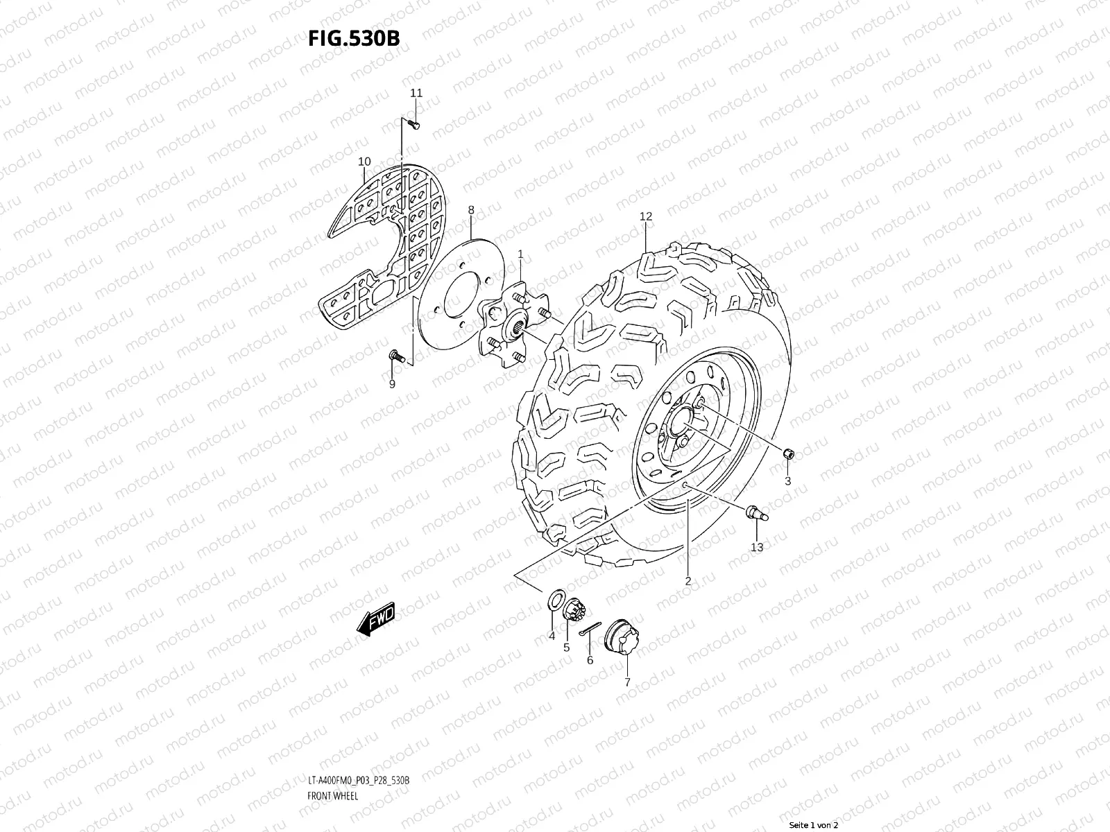 530B - FRONT WHEEL (LT-A400FM0 P28)
