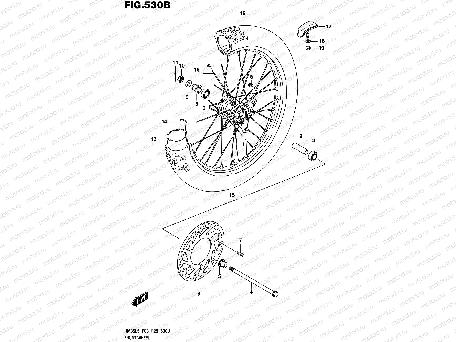 530B - FRONT WHEEL (RM85L5 P28)