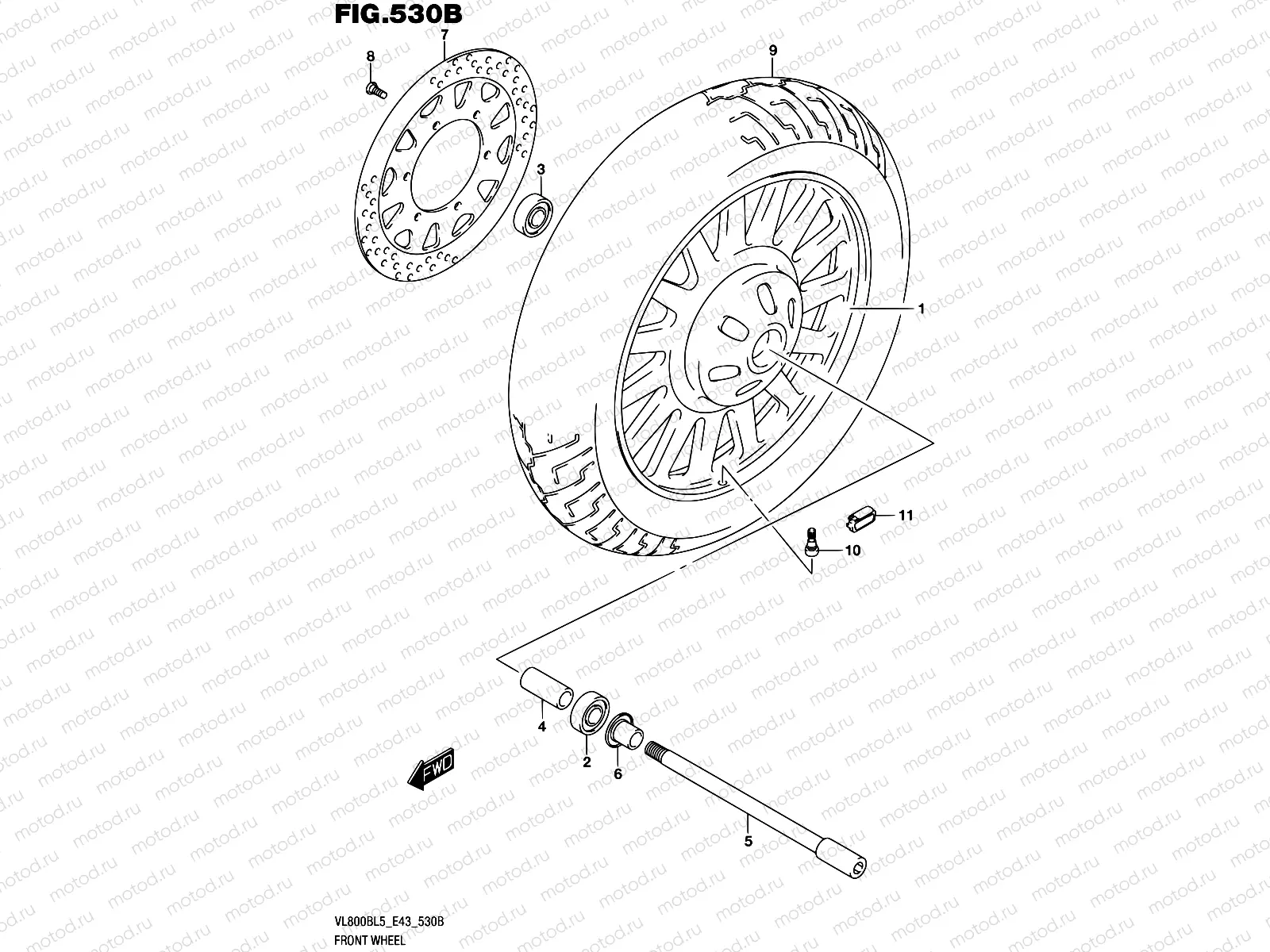 530B - FRONT WHEEL (VL800BL5 E43)