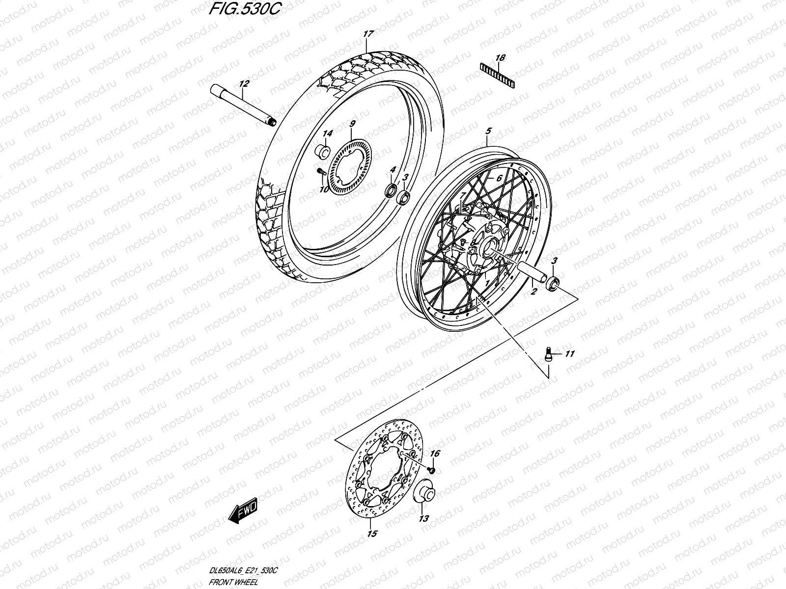 530C - FRONT WHEEL (DL650XAL6 E21)