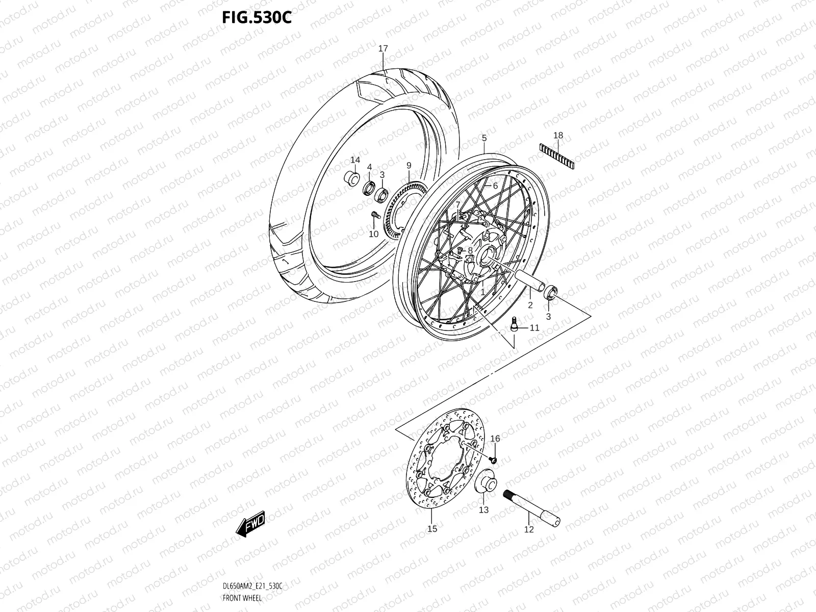 530C - FRONT WHEEL (DL650XAM2 E21)