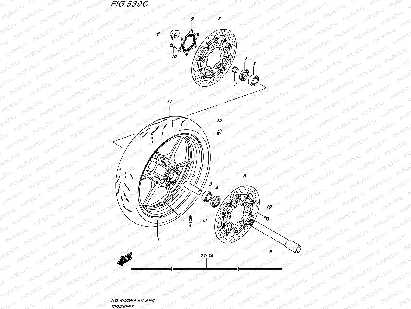 530C - FRONT WHEEL (GSX-R1000RA)