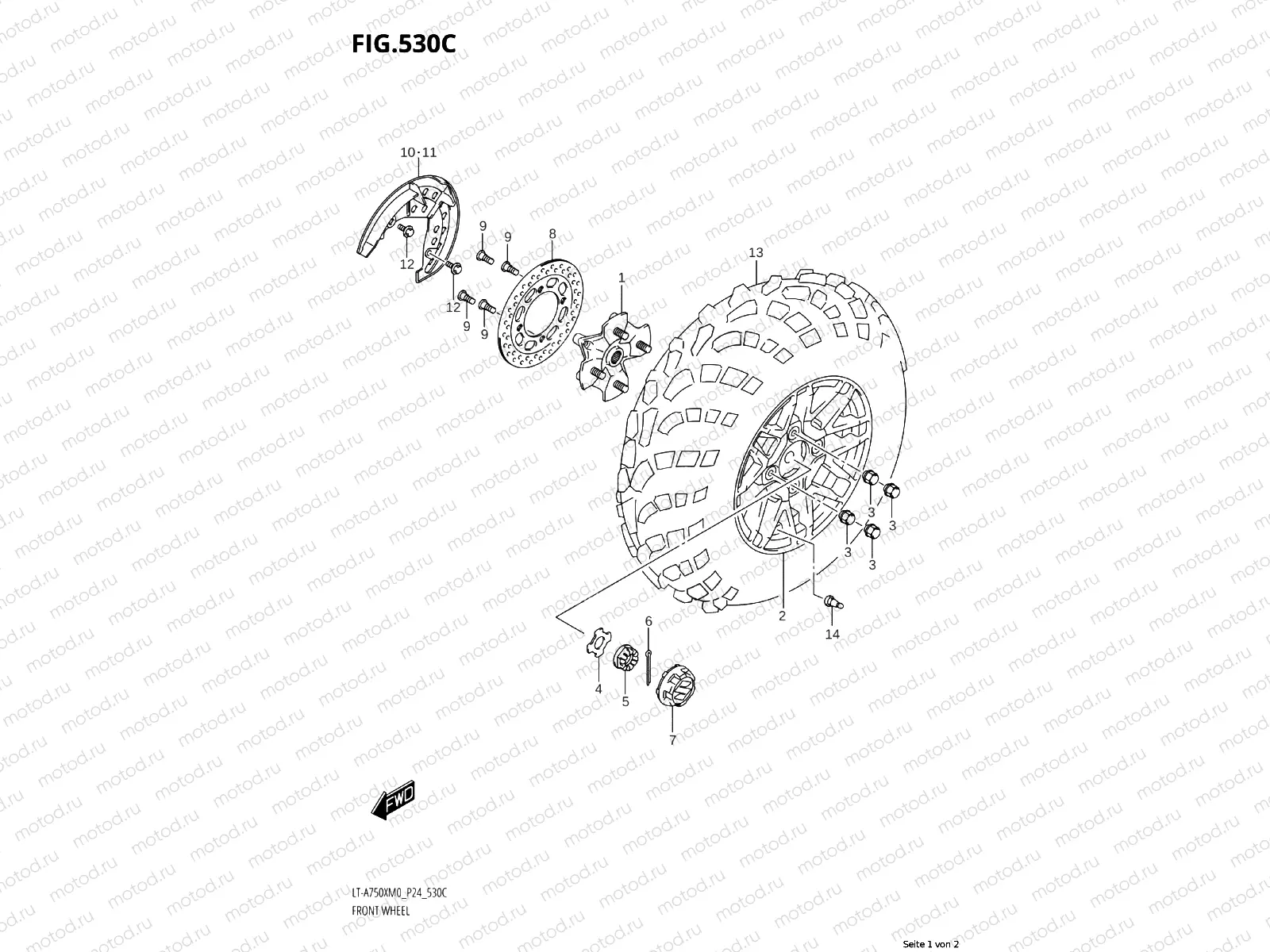 530C - FRONT WHEEL (LT-A750XPZM0 P24)