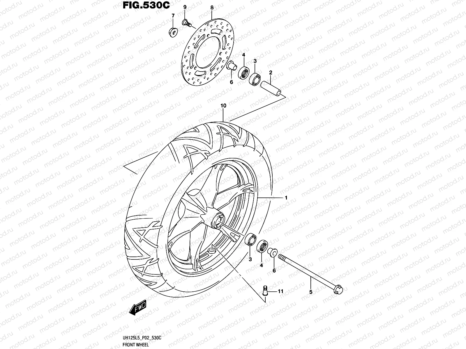 530C - FRONT WHEEL (UH125L5 P19)