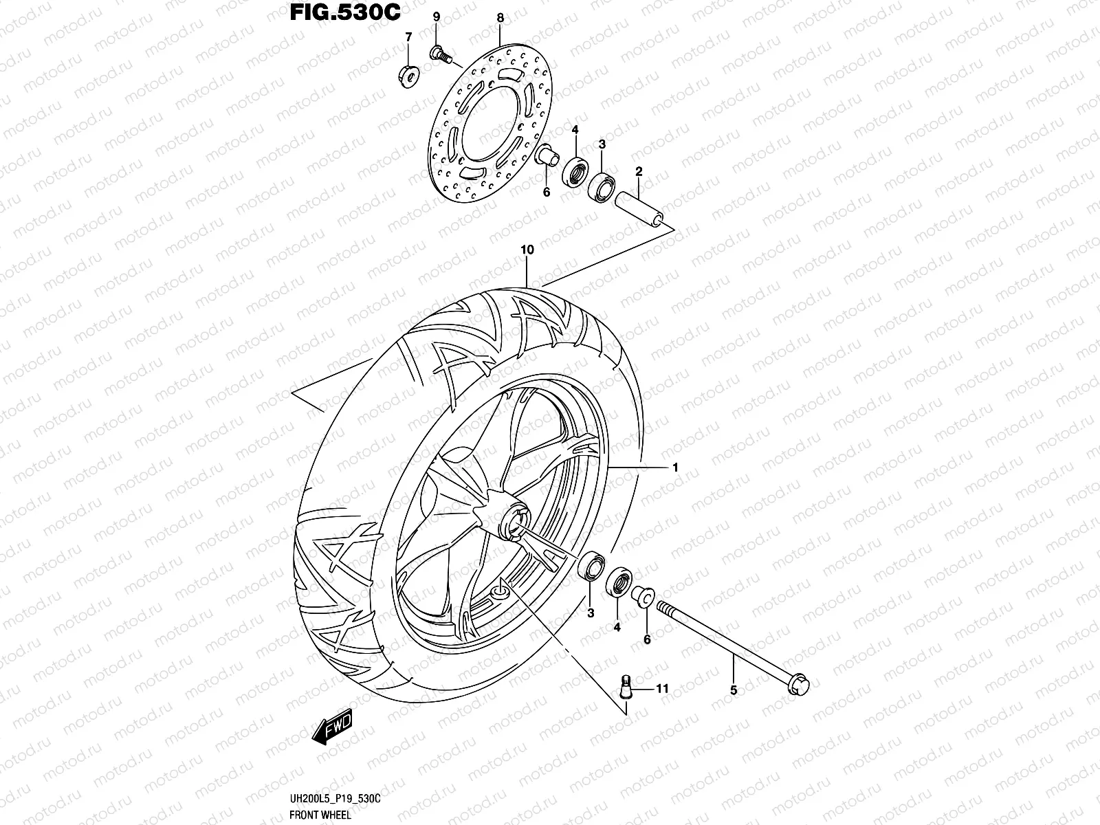 530C - FRONT WHEEL (UH200L5 P34)