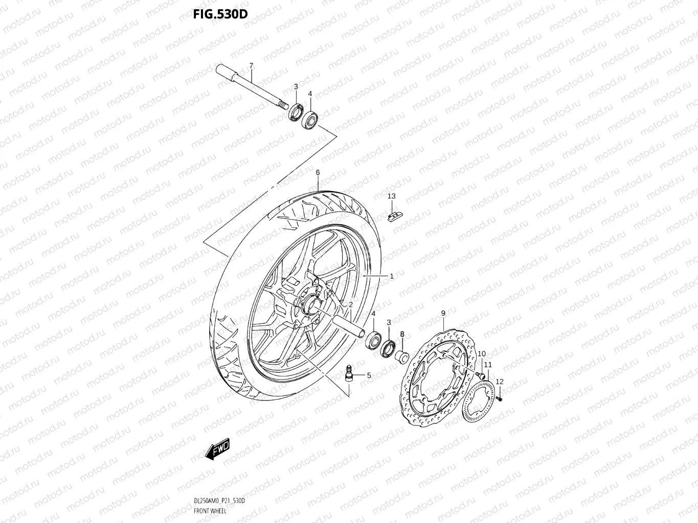 530D - FRONT WHEEL (DL250A)