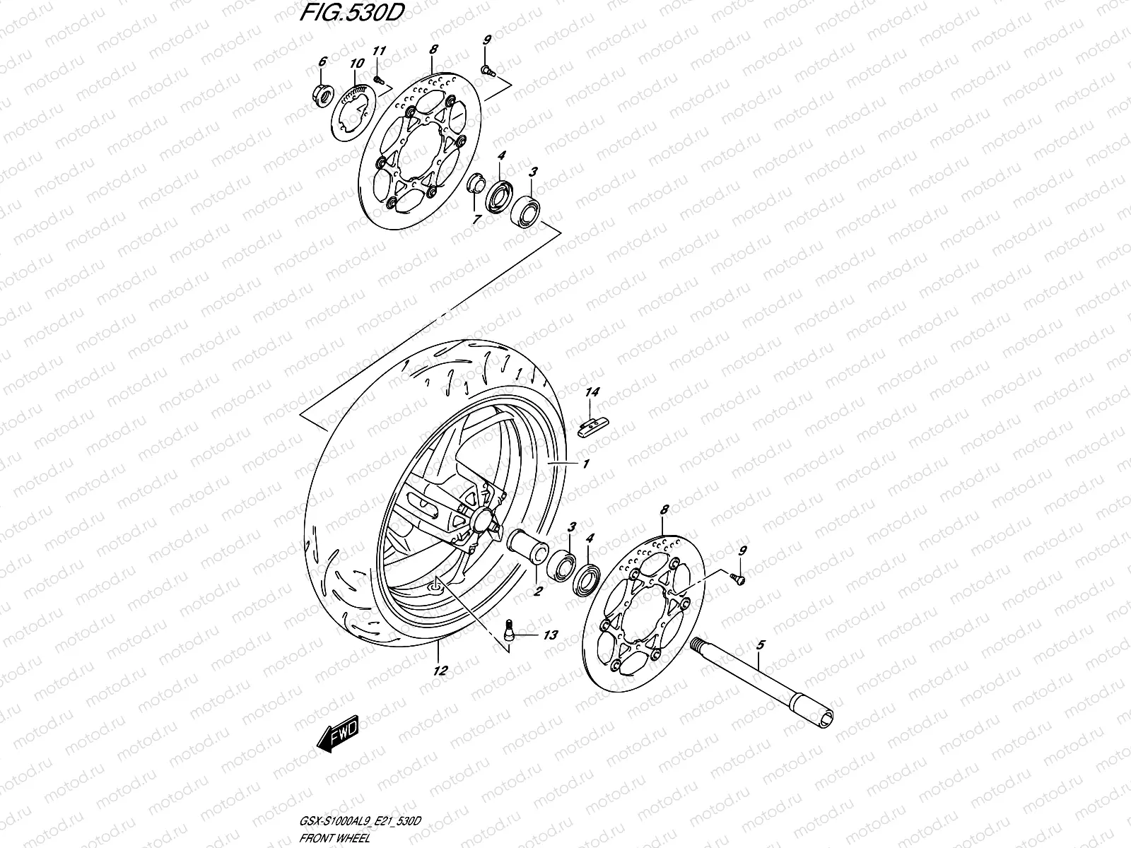 530D - FRONT WHEEL (GSX-S1000AUFL9 E21)