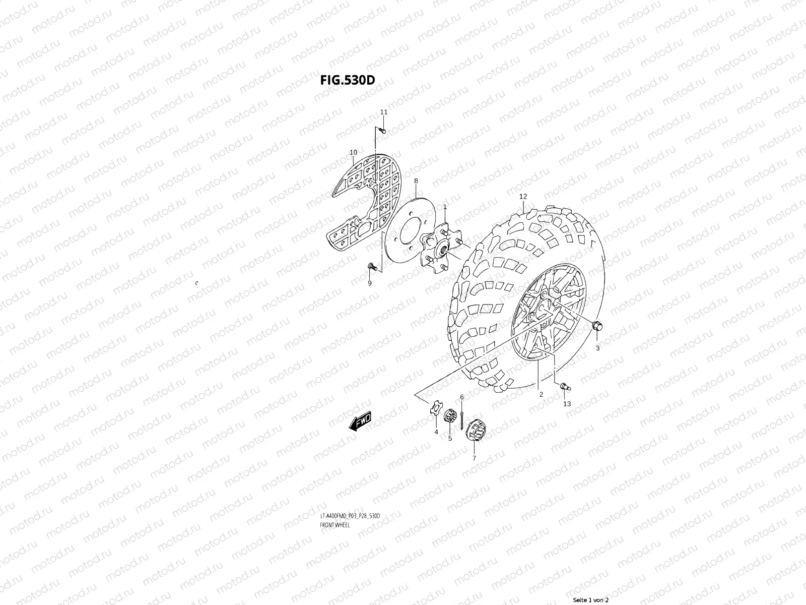 530D - FRONT WHEEL (LT-A400FZM0 P28)
