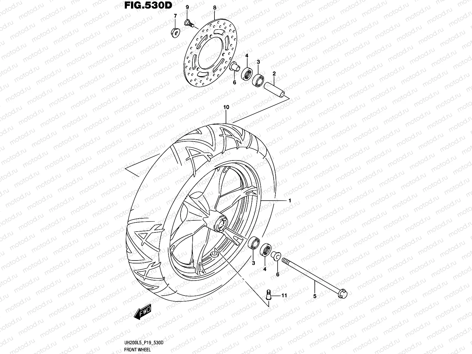 530D - FRONT WHEEL (UH200L5 P53)