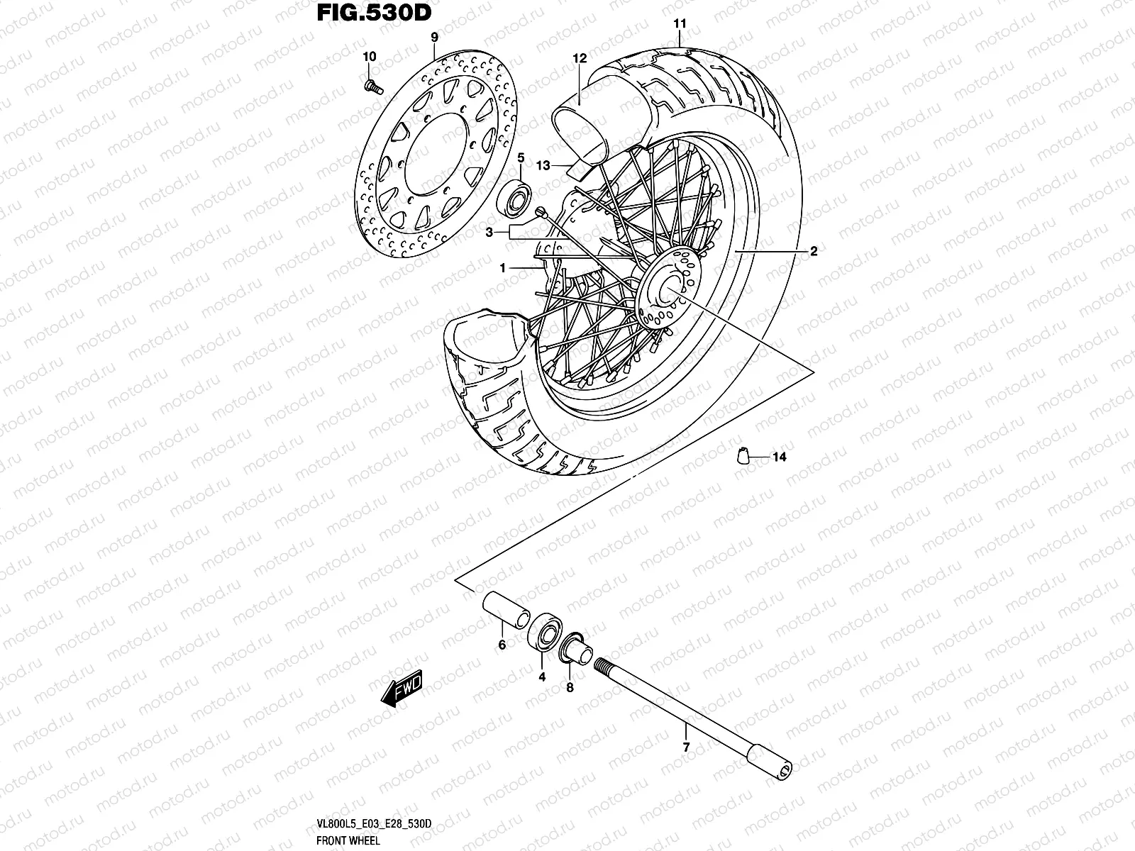 530D - FRONT WHEEL (VL800TL5 E28)