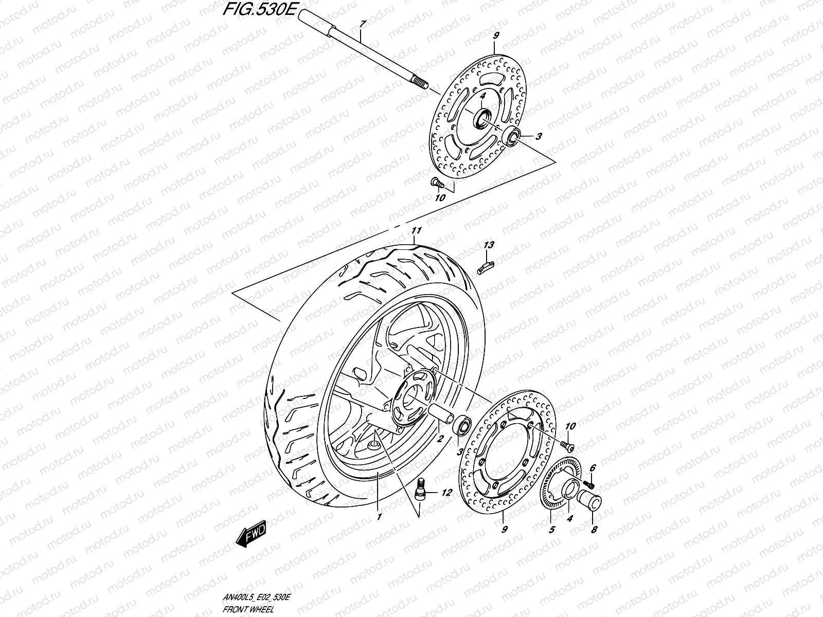 530E - FRONT WHEEL (AN400ZAL5 E19)