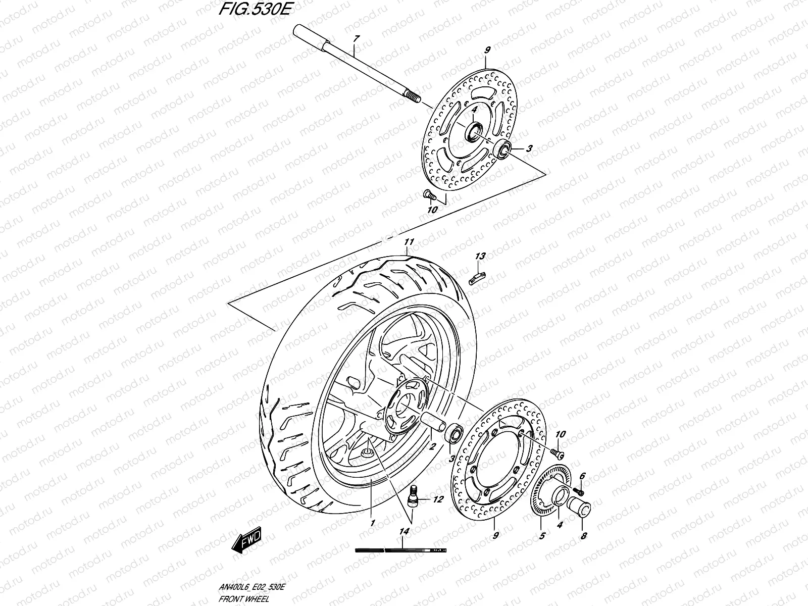 530E - FRONT WHEEL (AN400ZAL6 E19)