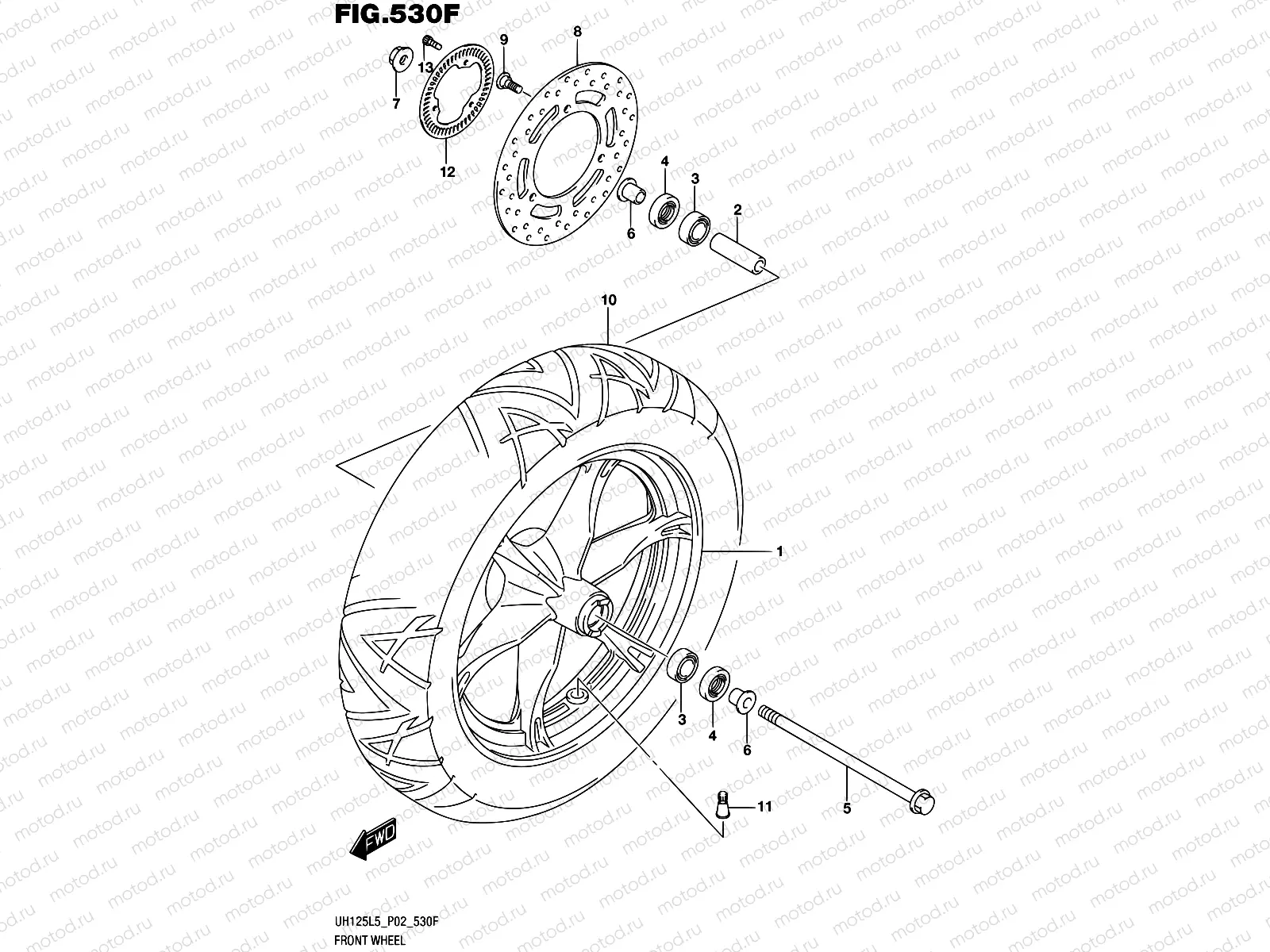 530F - FRONT WHEEL (UH125AL5 P19)