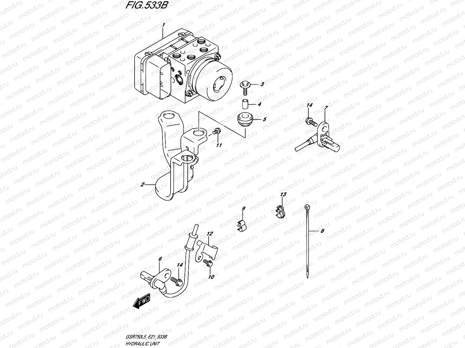 533B - HYDRAULIC UNIT (GSR750AUEL5 E21)