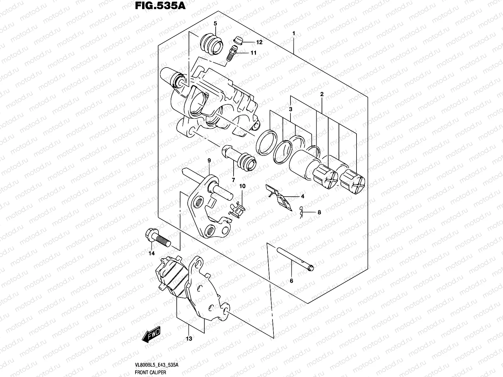 535A - FRONT CALIPER (VL800TL5 E43)
