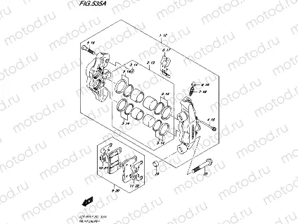 535A - FRONT CALIPER (VZR1800L6 E19)