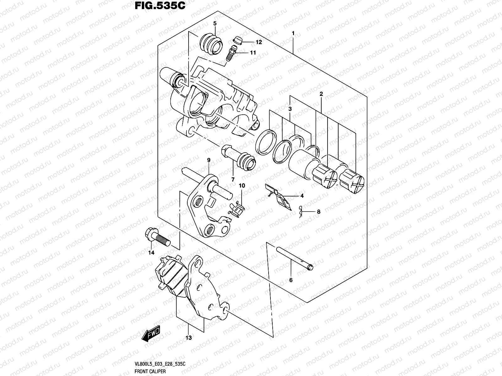 535C - FRONT CALIPER (VL800TL5 E03)