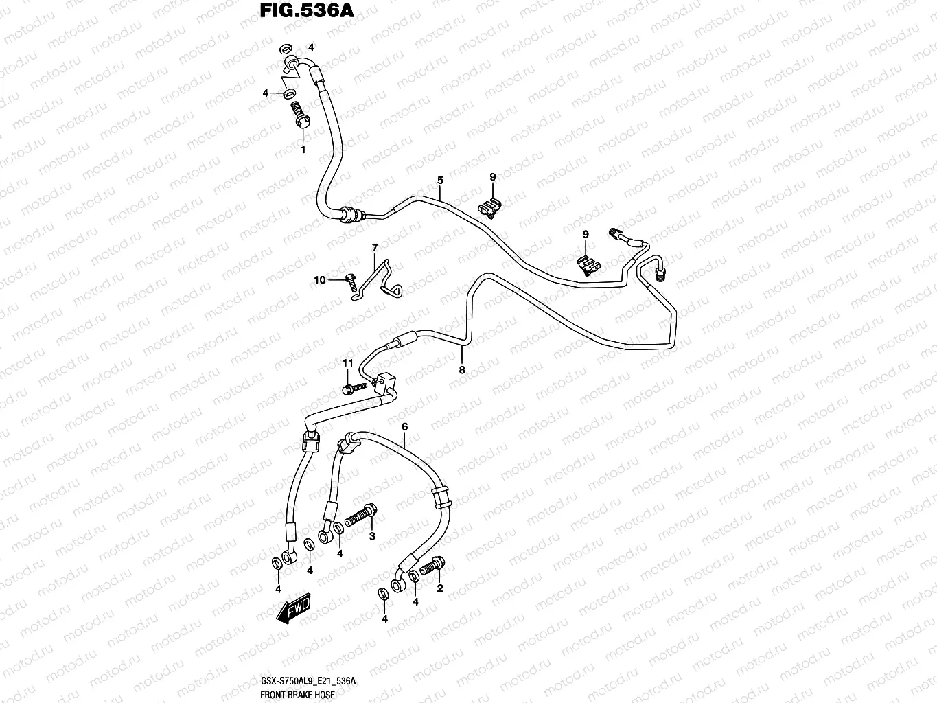 536A - FRONT BRAKE HOSE