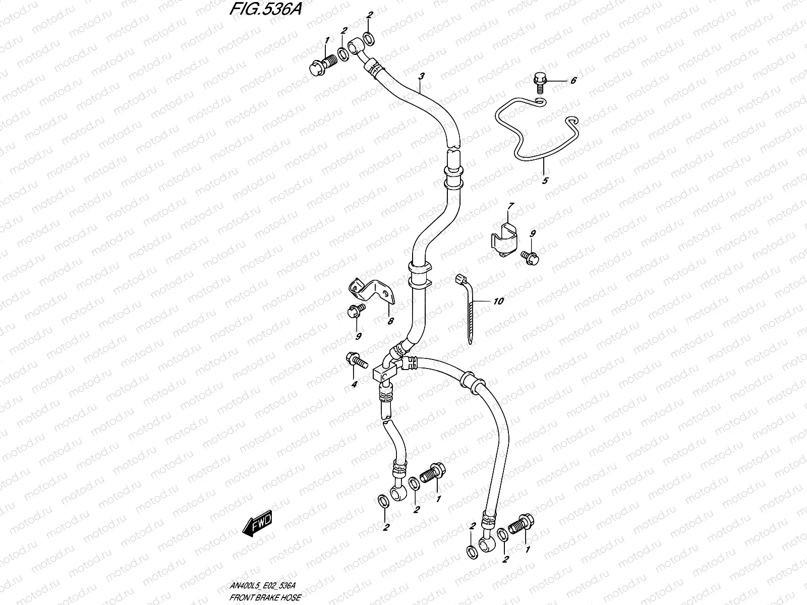 536A - FRONT BRAKE HOSE (AN400L5 E19)