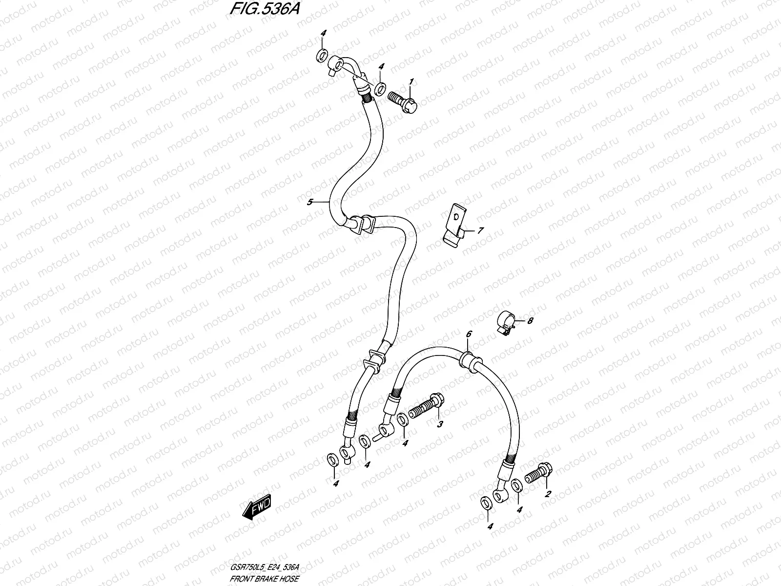 536A - FRONT BRAKE HOSE (GSR750L5 E24)