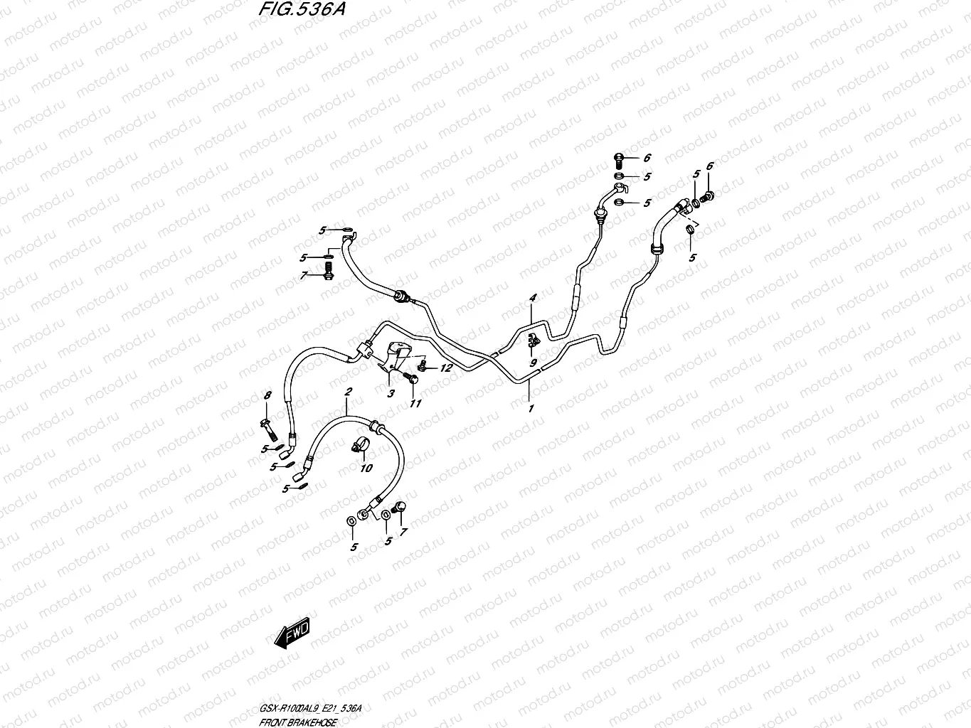 536A - FRONT BRAKE HOSE (GSX-R1000A)