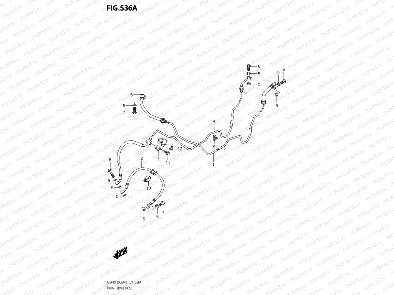 536A - FRONT BRAKE HOSE (GSX-R1000A)