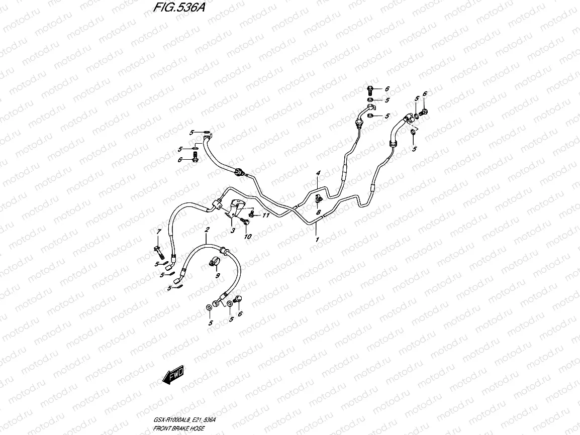 536A - FRONT BRAKE HOSE (GSX-R1000AL8 E21)
