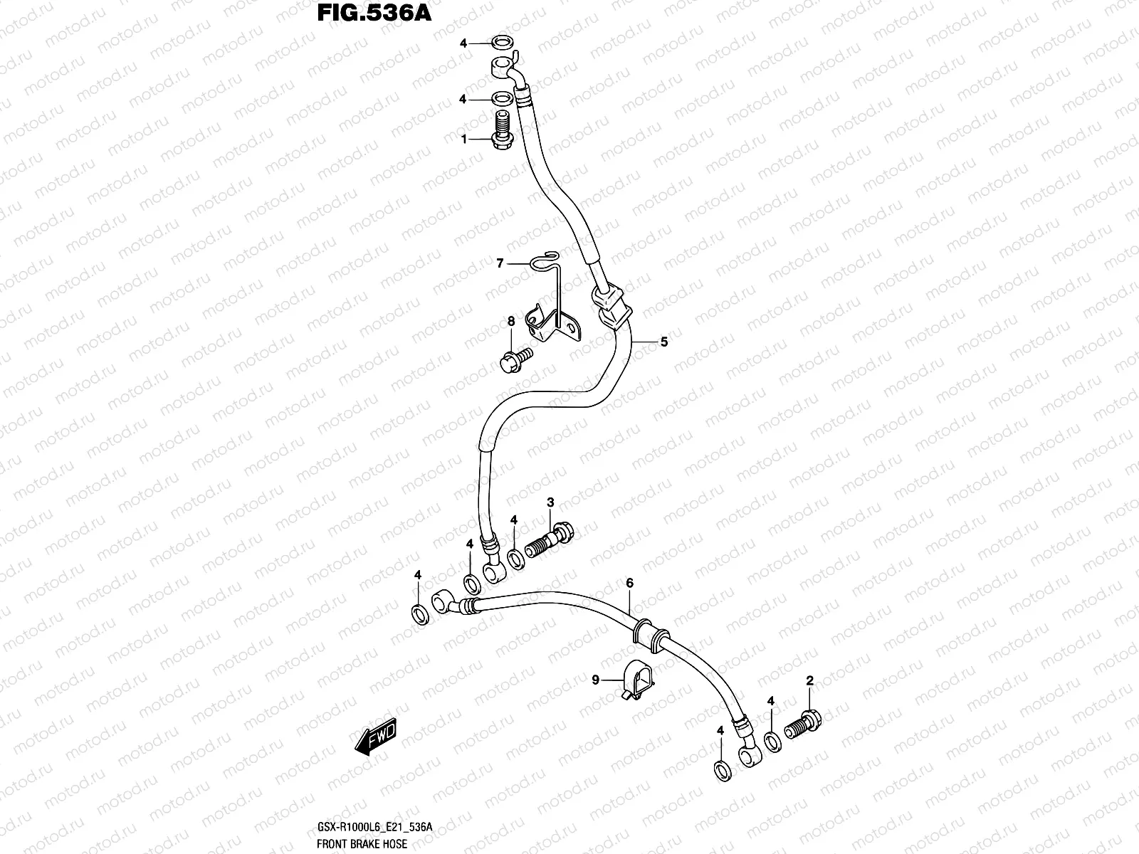 536A - FRONT BRAKE HOSE (GSX-R1000L6 E21)