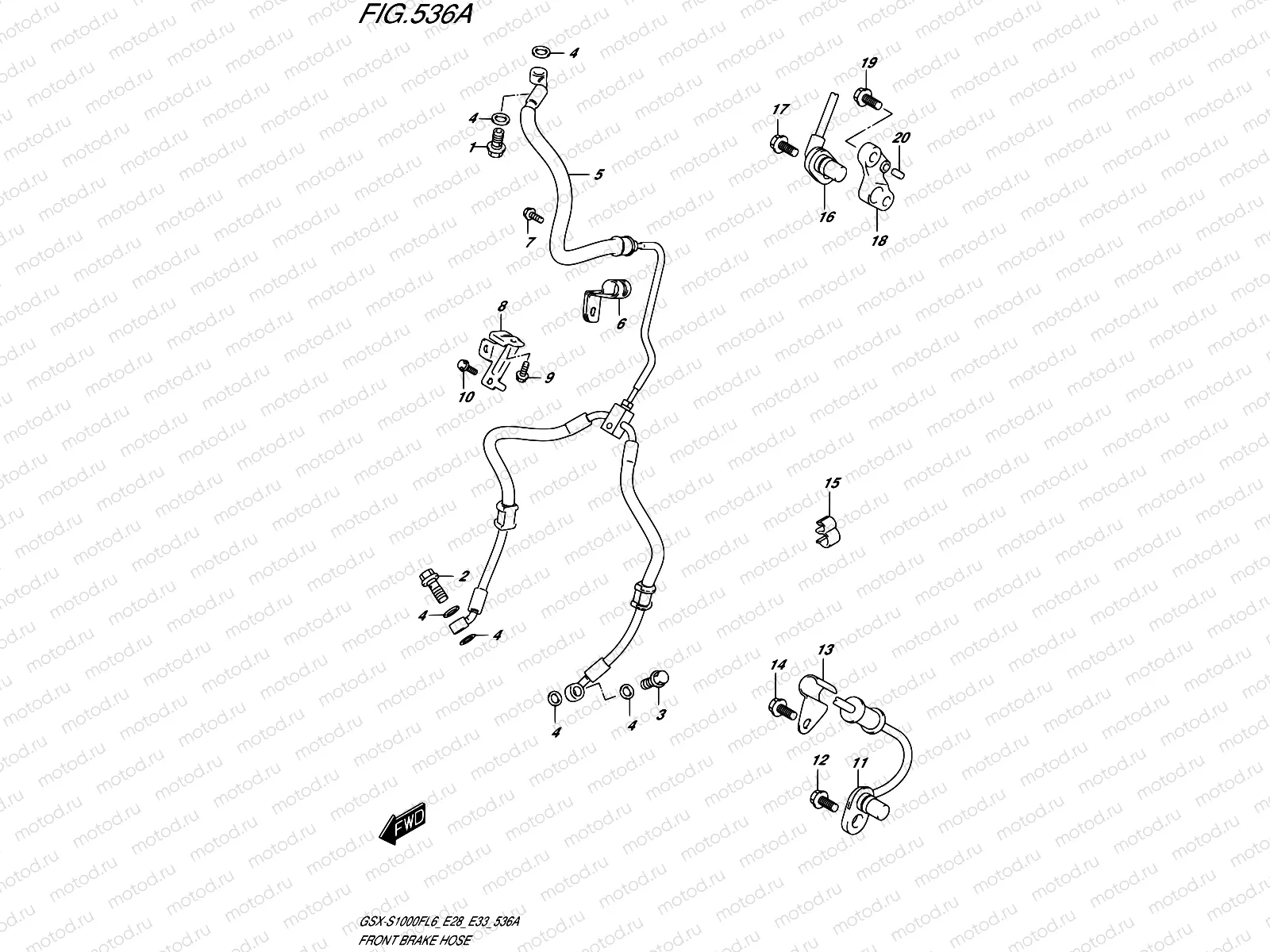 536A - FRONT BRAKE HOSE (GSX-S1000FL6 E33)