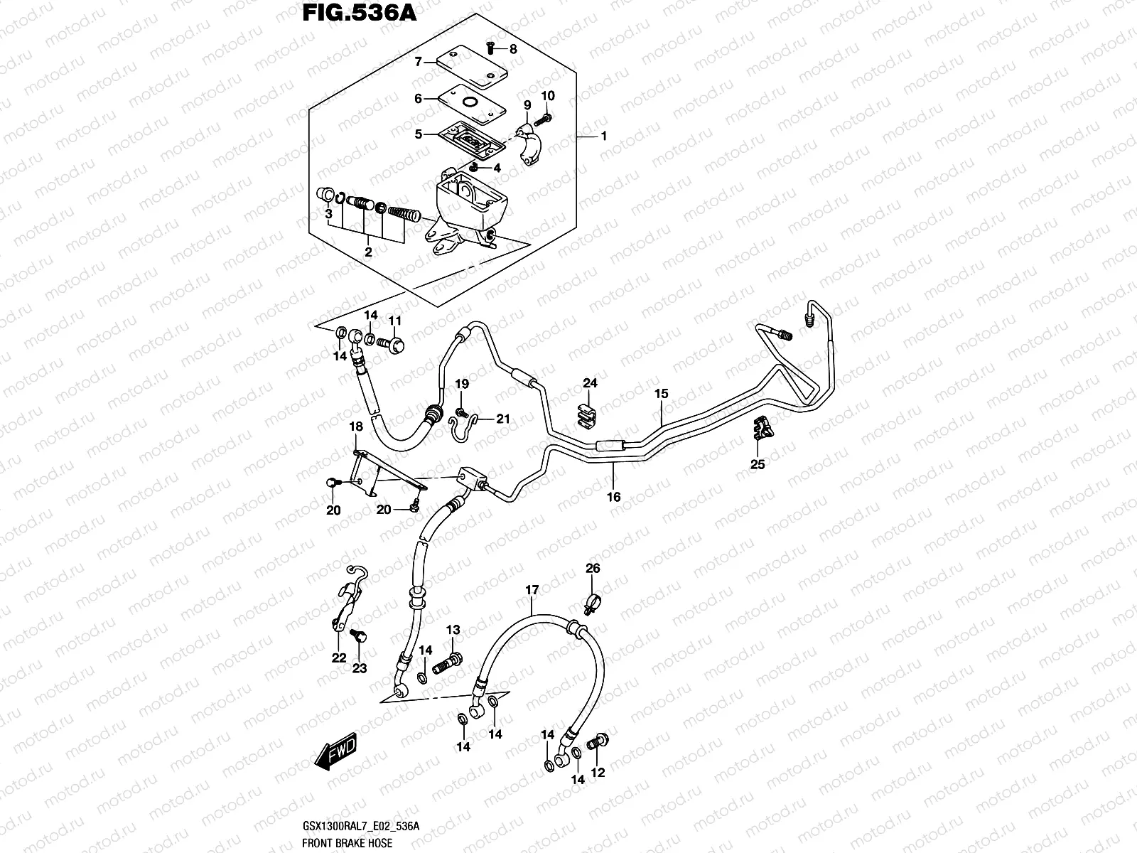 536A - FRONT BRAKE HOSE (GSX1300RAL7 E02)