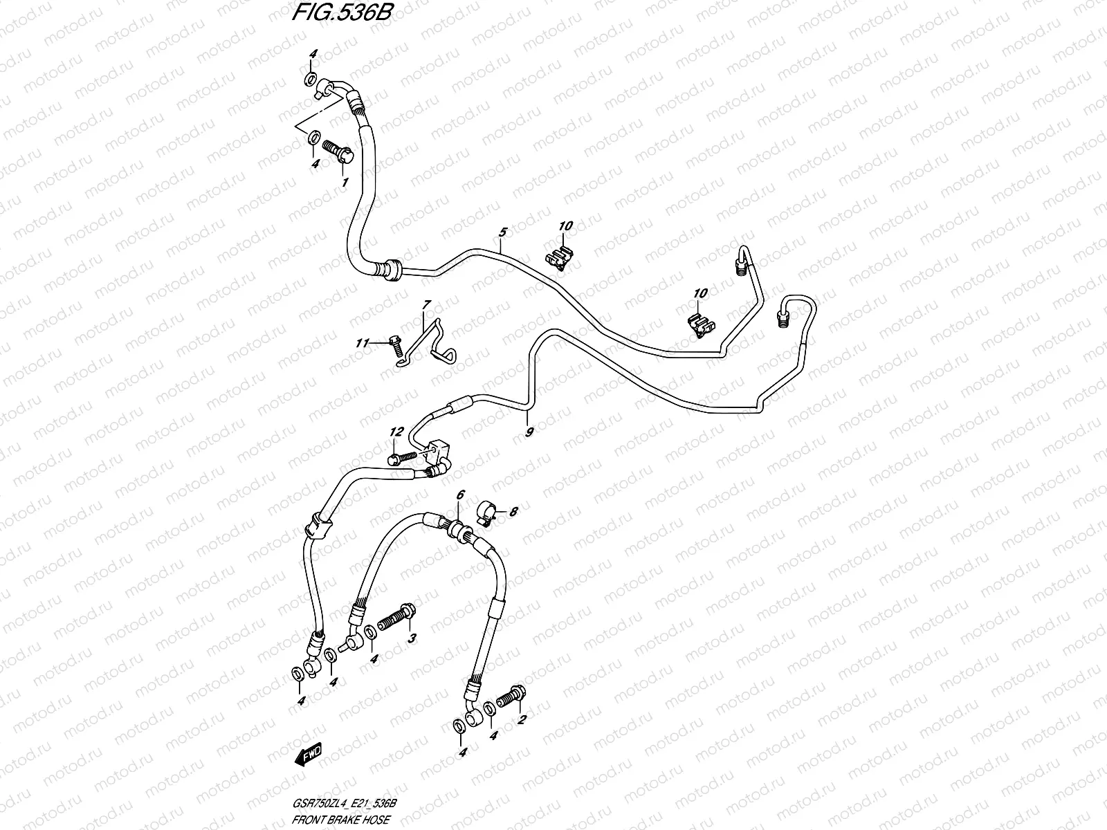 536B - FRONT BRAKE HOSE (GSR750ZAL4 E21)