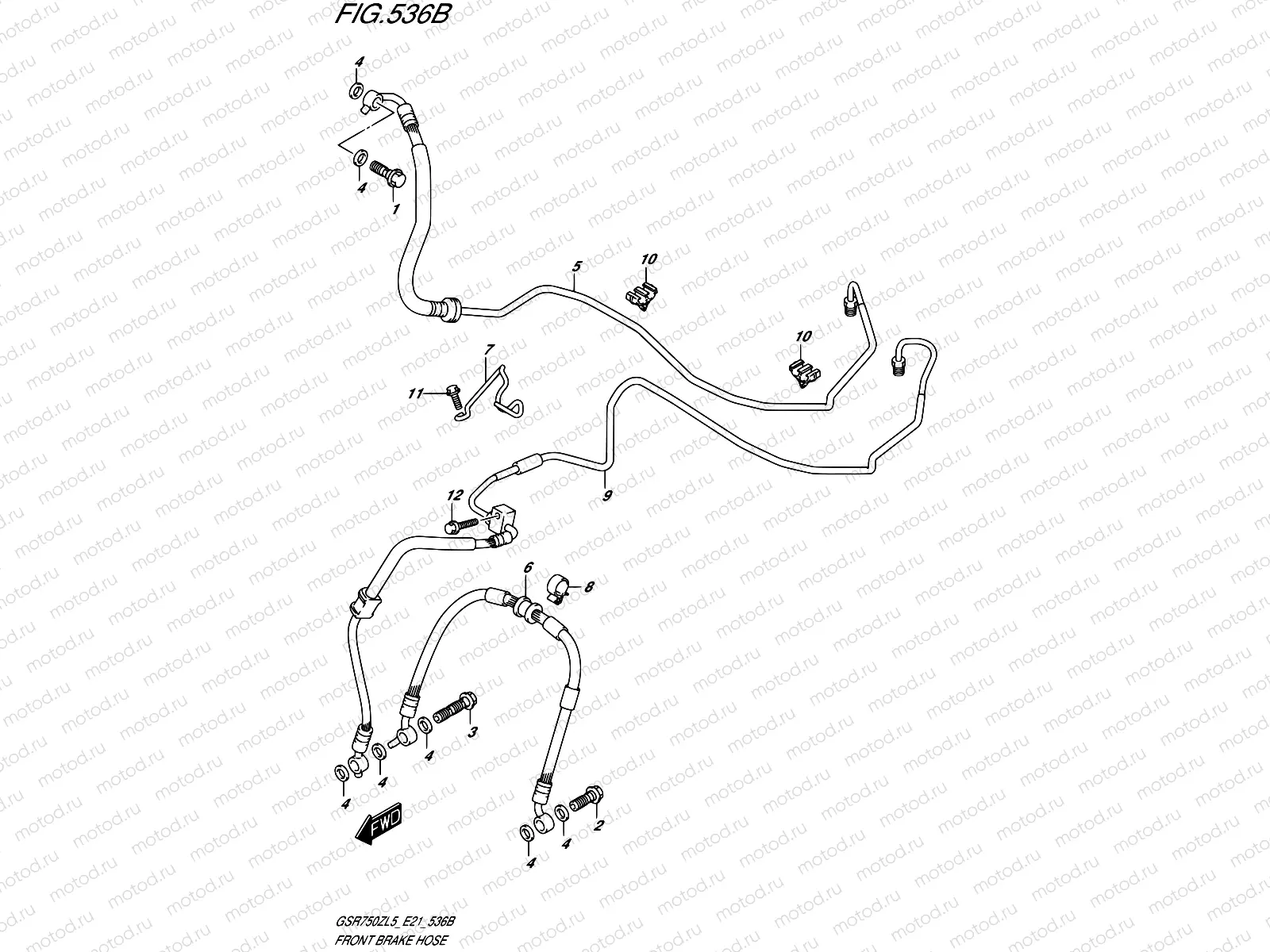 536B - FRONT BRAKE HOSE (GSR750ZAL5 E21)