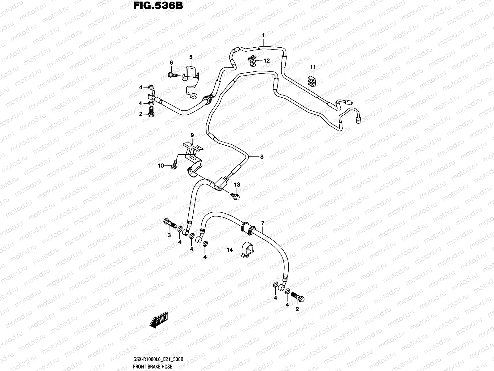 536B - FRONT BRAKE HOSE (GSX-R1000AL6 E21)