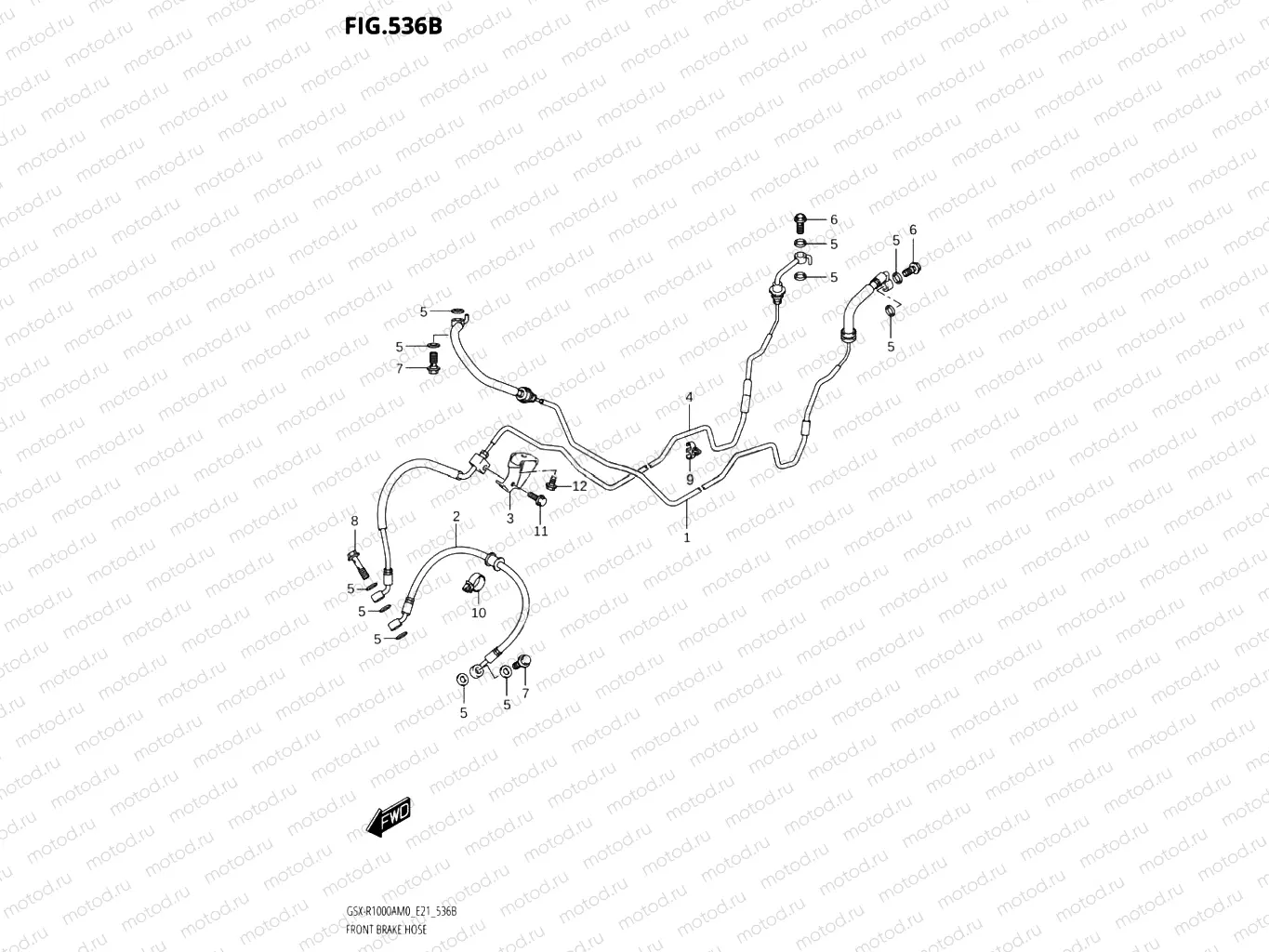 536B - FRONT BRAKE HOSE (GSX-R1000RA,GSX-R1000RZA)