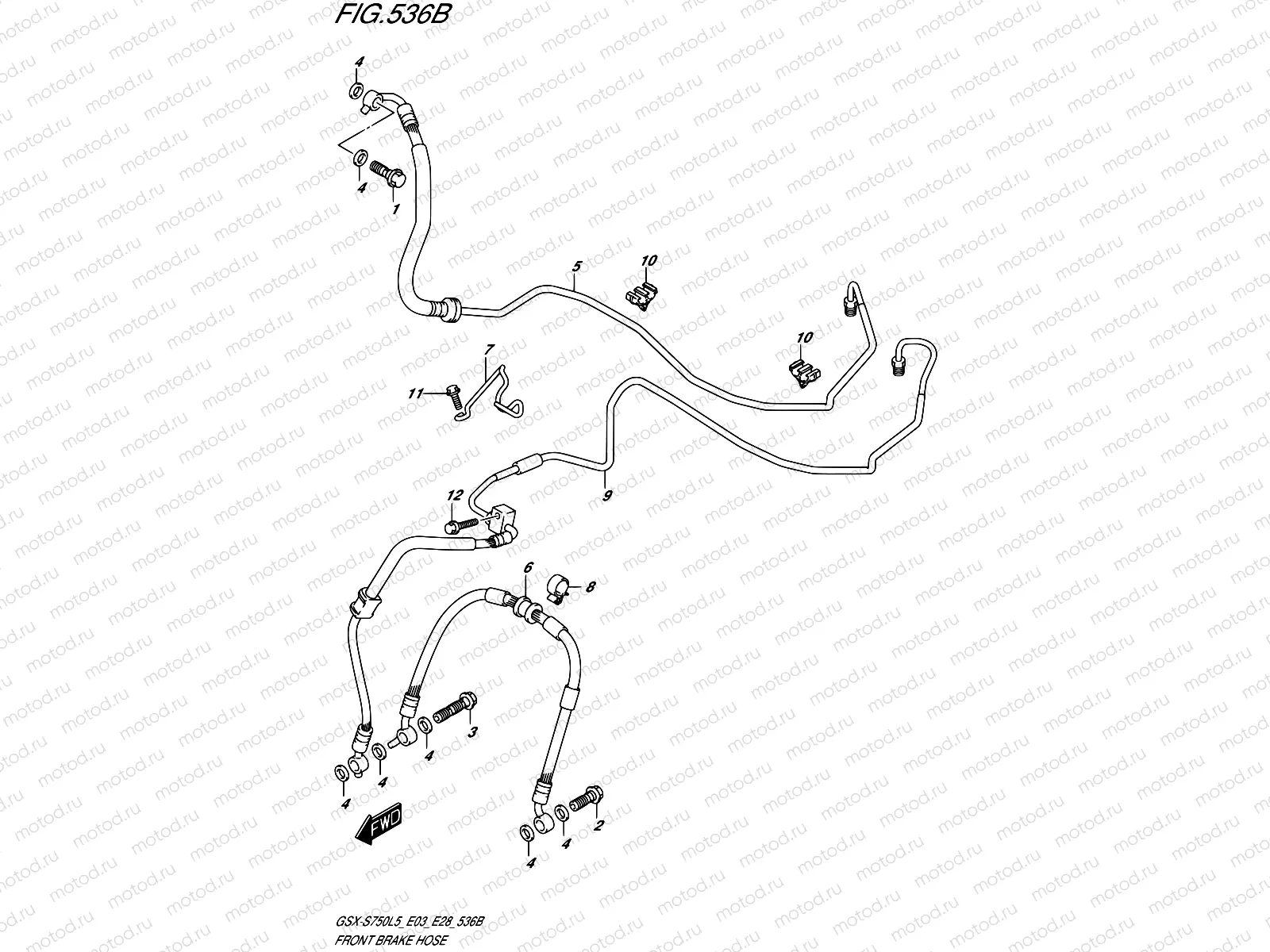 536B - FRONT BRAKE HOSE (GSX-S750AL5 E28)