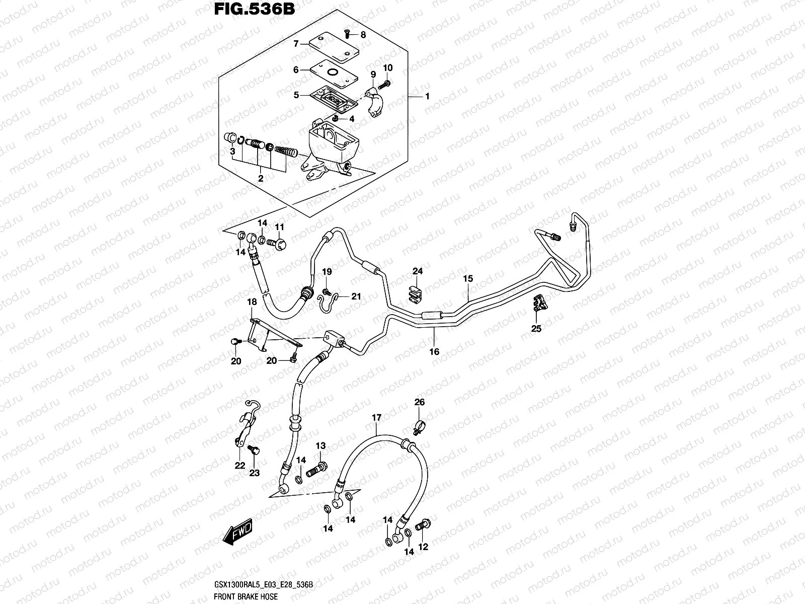 536B - FRONT BRAKE HOSE (GSX1300RAL5 E28)