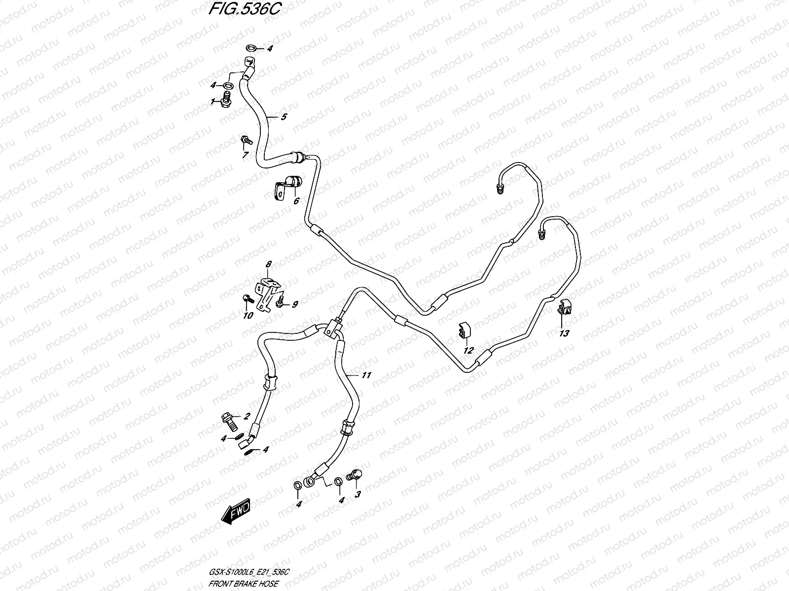 536C - FRONT BRAKE HOSE (GSX-S1000AL6 E21)