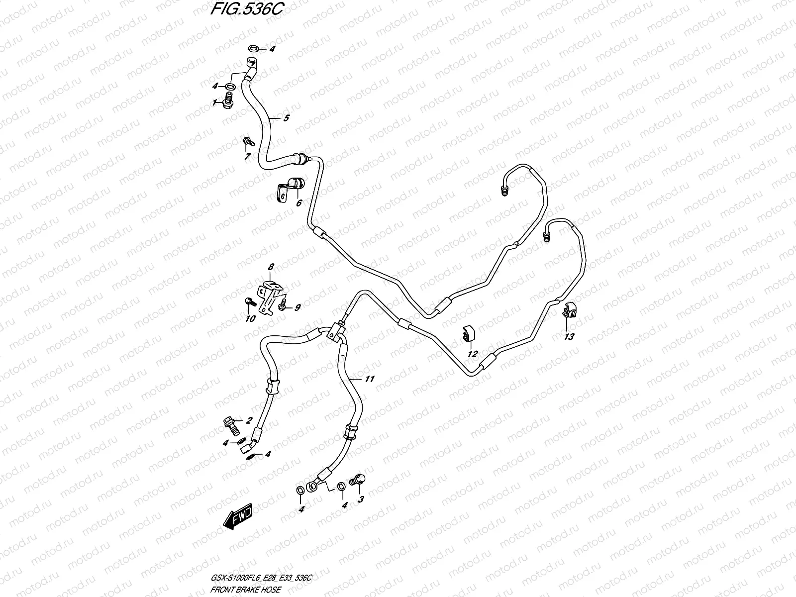 536C - FRONT BRAKE HOSE (GSX-S1000FAL6 E33)