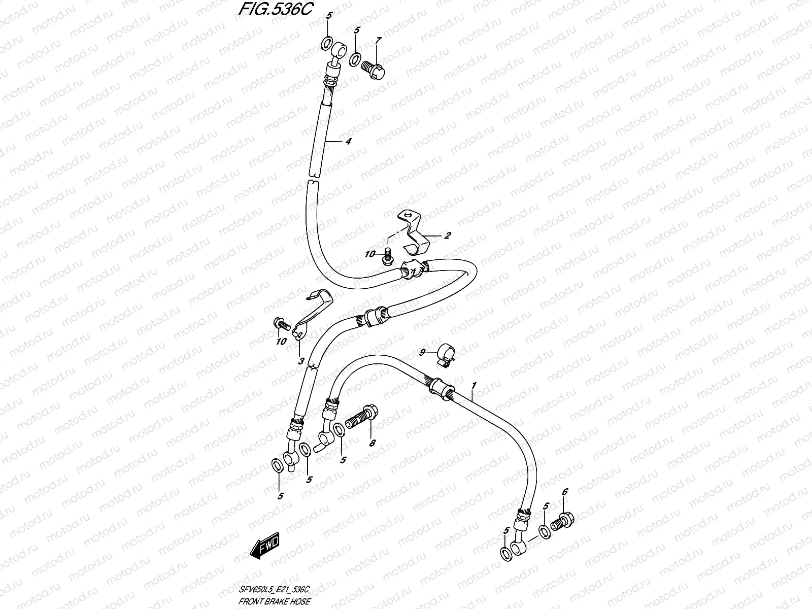 536C - FRONT BRAKE HOSE (SFV650UL5 E21)