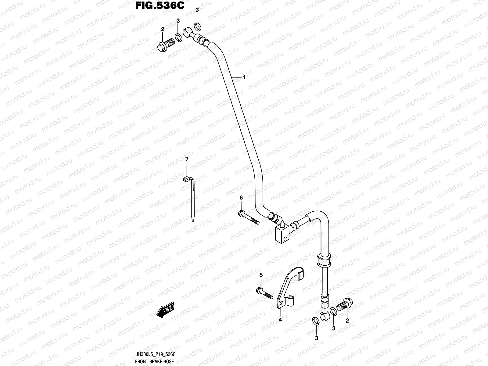 536C - FRONT BRAKE HOSE (UH200L5 P34)