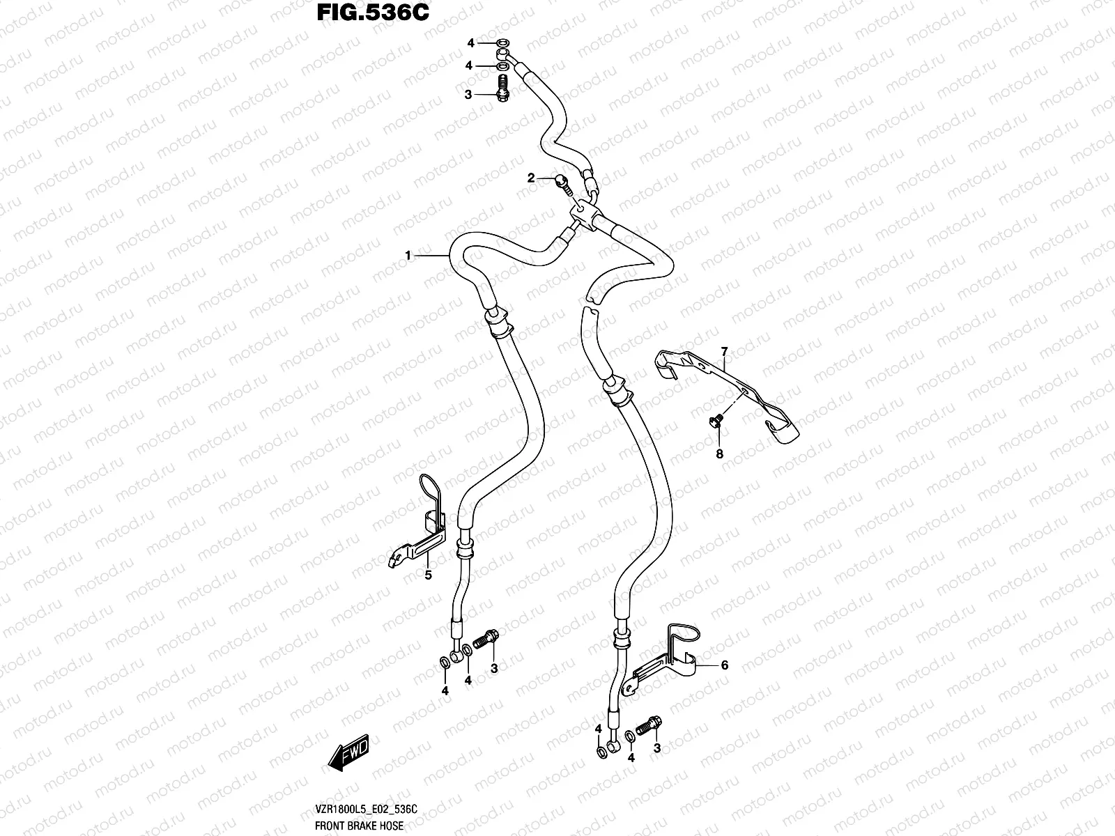 536C - FRONT BRAKE HOSE (VZR1800UFL5 E19)