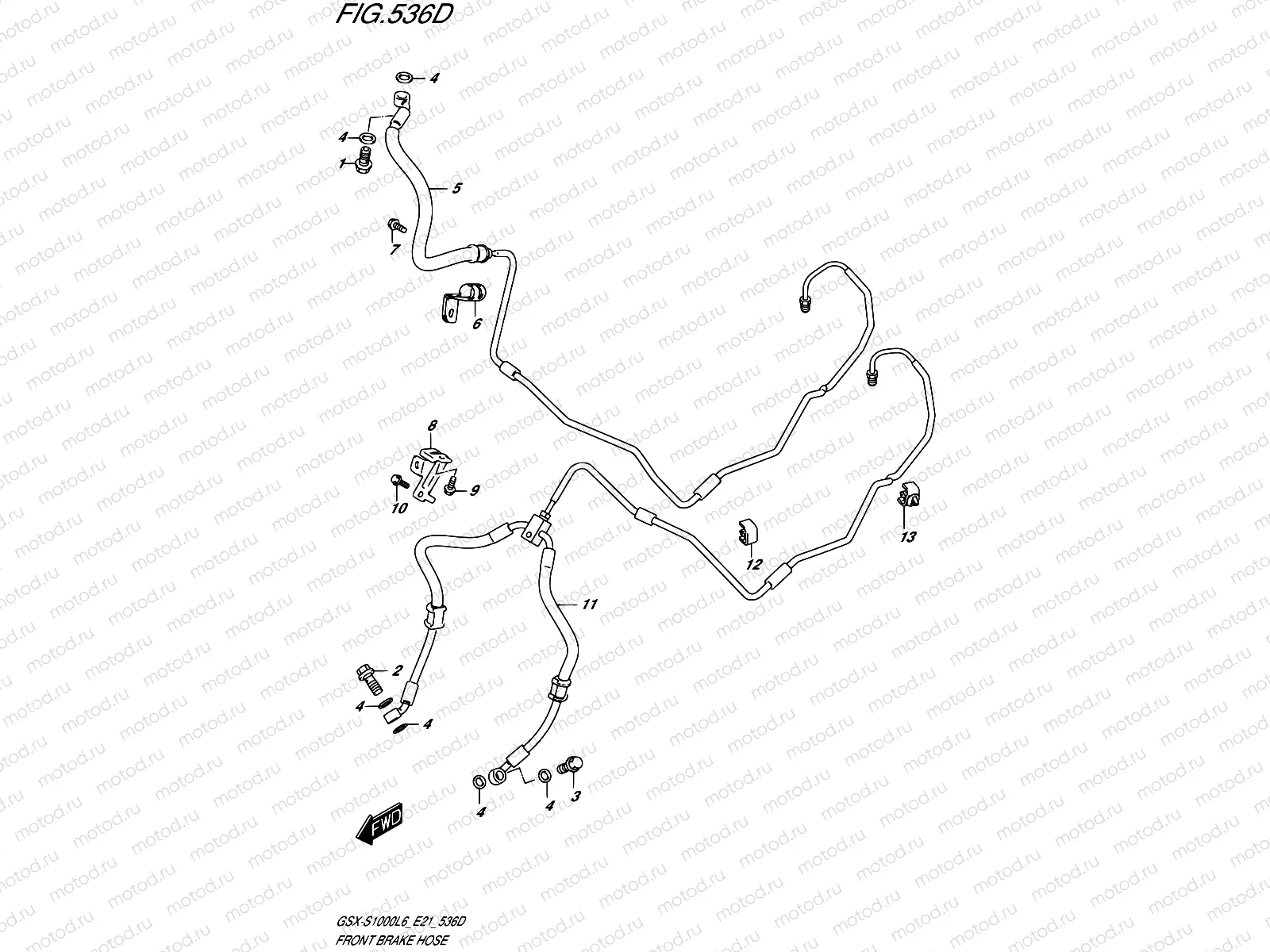 536D - FRONT BRAKE HOSE (GSX-S1000AUFL6 E21)