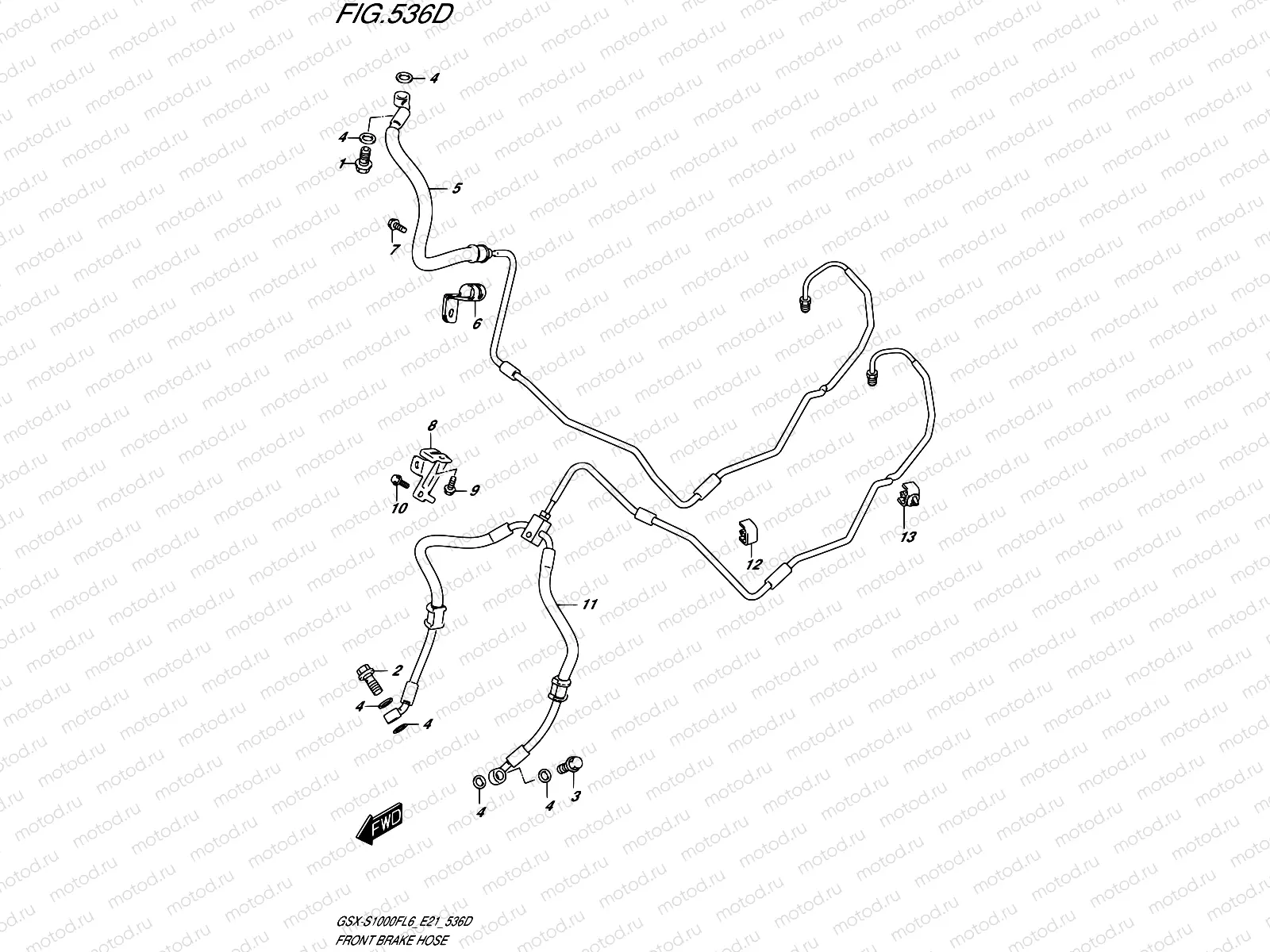 536D - FRONT BRAKE HOSE (GSX-S1000FAUFL6 E21)
