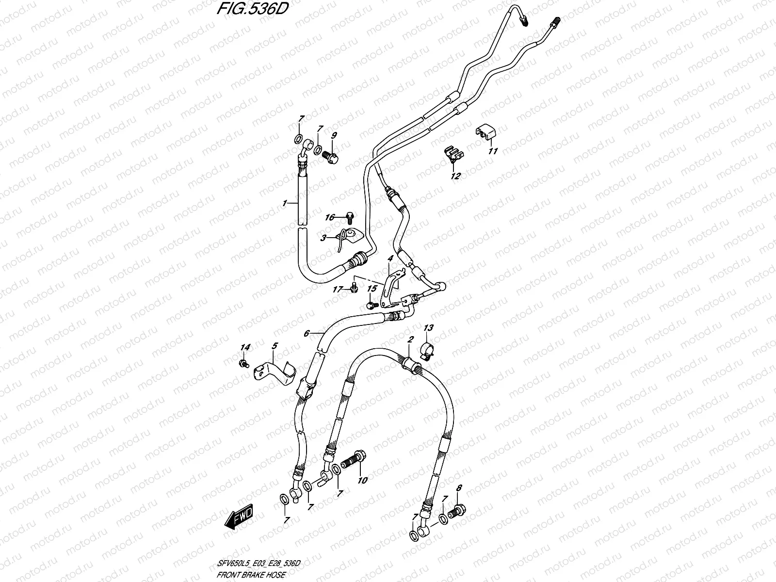 536D - FRONT BRAKE HOSE (SFV650AL5 E28)