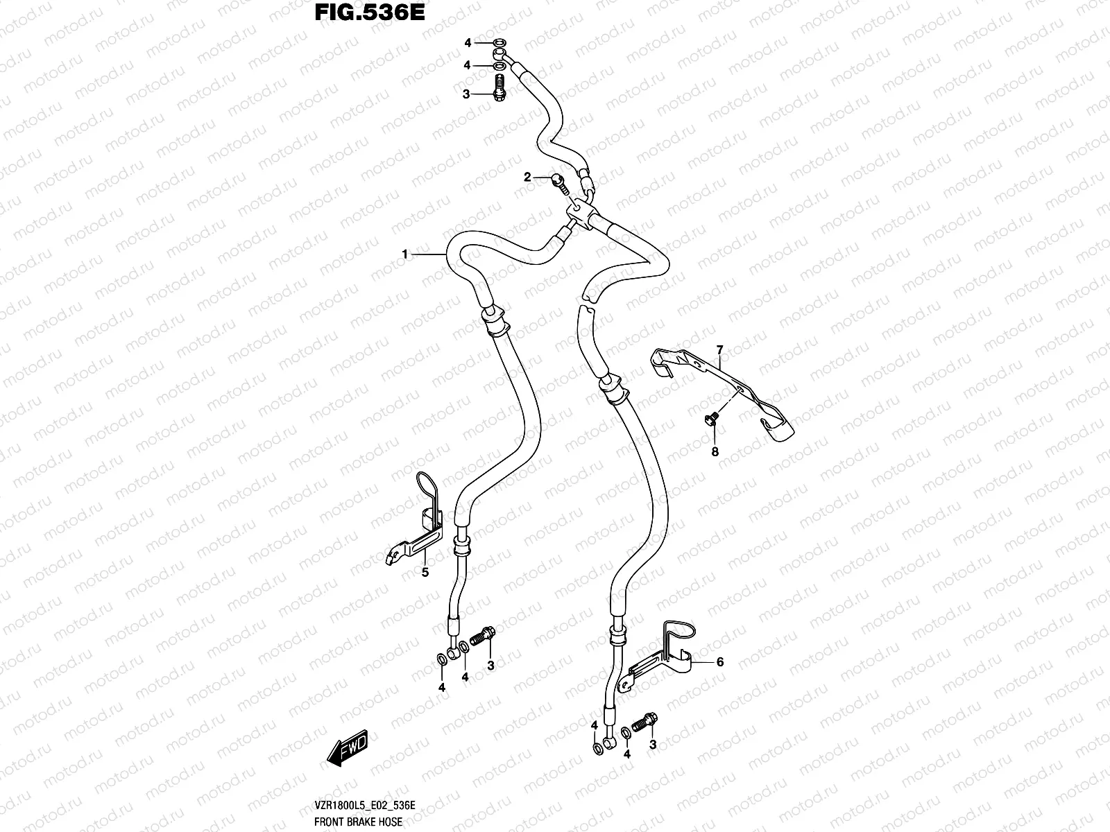 536E - FRONT BRAKE HOSE (VZR1800BZL5 E19)