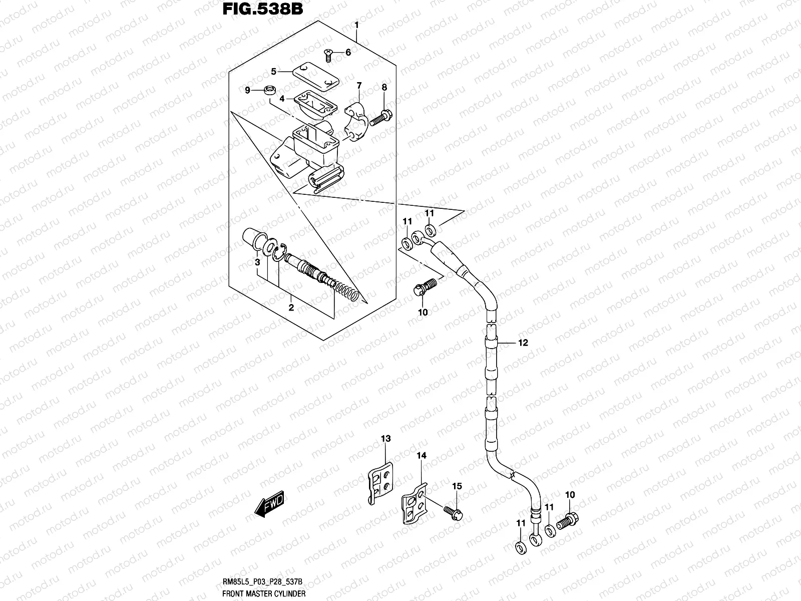 537B - FRONT MASTER CYLINDER (RM85L5 P28)