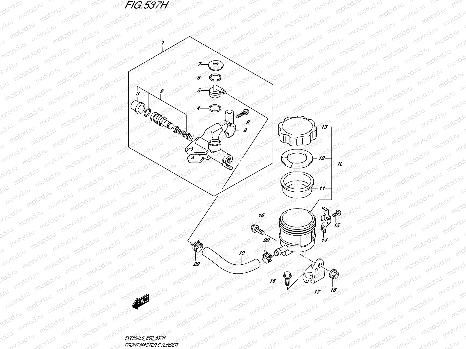 537H - FRONT MASTER CYLINDER (SV650XAUL9 E19)