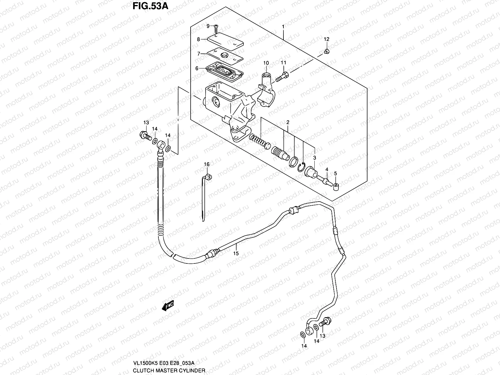 53A - CLUTCH MASTER CYLINDER (MODEL K7/K8/K9)
