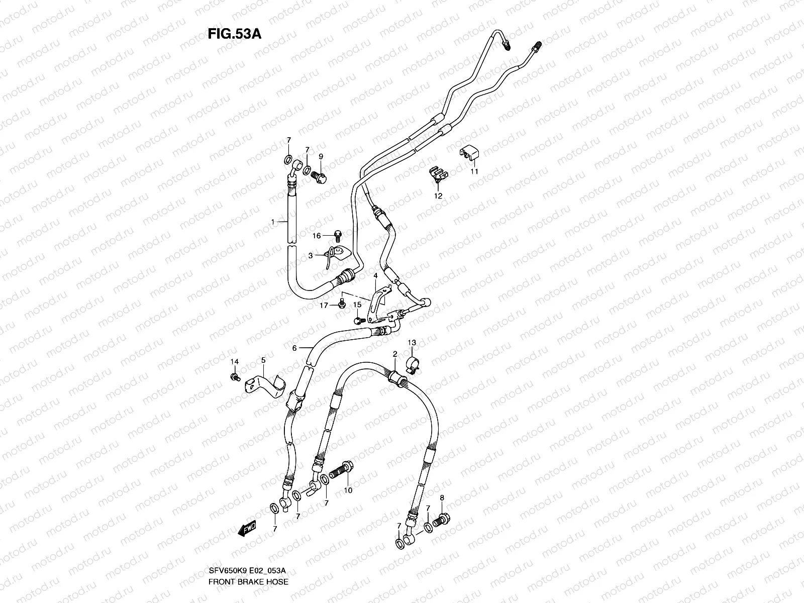 53A - FRONT BRAKE HOSE(SFV650AK9/UAK9/AL0/UAL0)