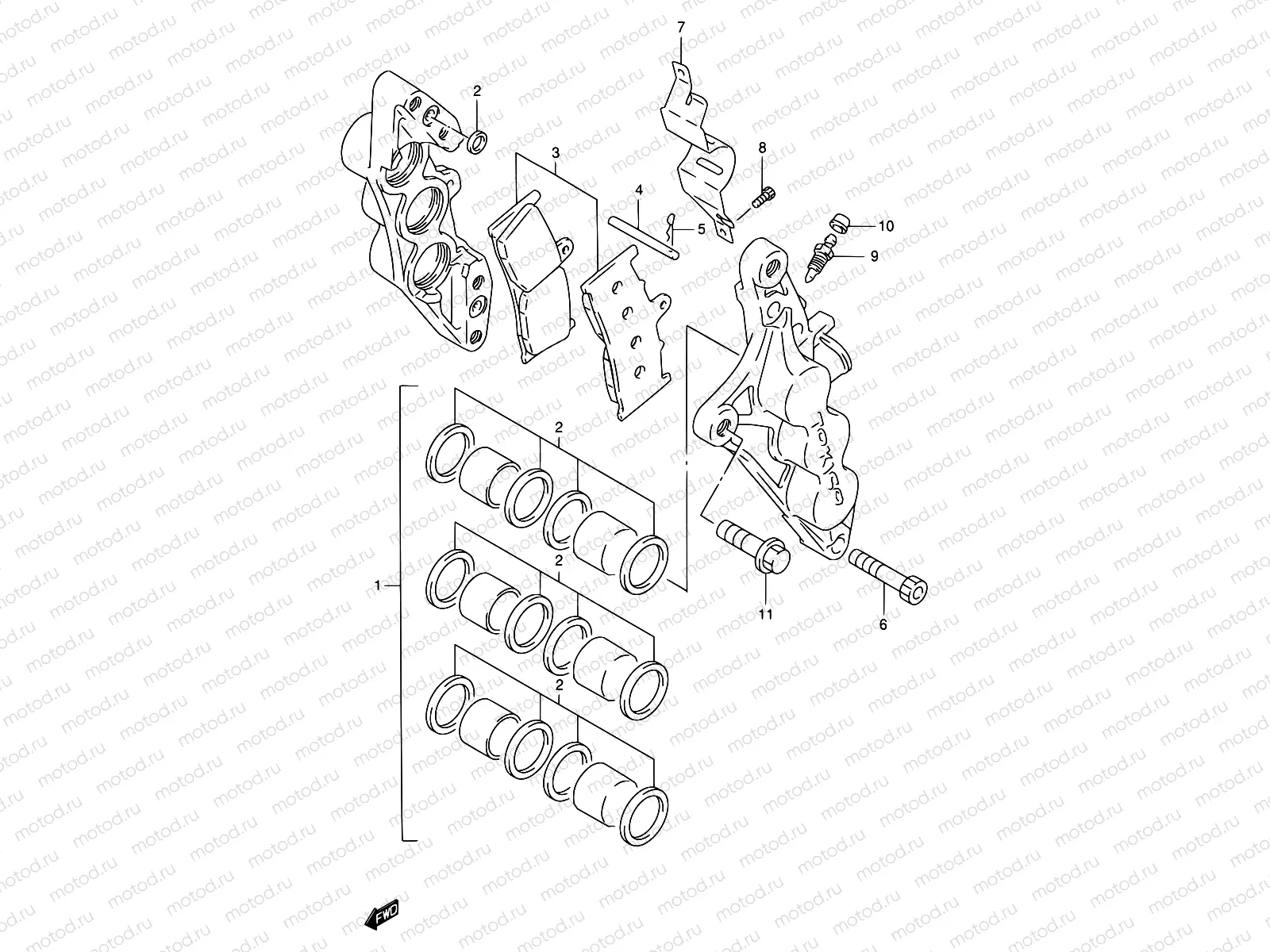 53A - FRONT CALIPERS (MODEL S/T/V/W)